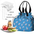 thumbnail image 4 of Pioneer Flower Floral Print Pattern Drawstring Lunch Bag Women - Drawstring Lunch Bag Insulated for Work Office - Stain-Resistant Large Lunchbags for Women with Multi-Pockets, 4 of 6