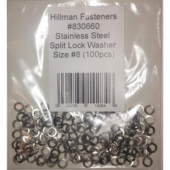 Hillman No. 8 Split Lock Washer Stainless Steel 100/Box