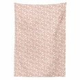 thumbnail image 2 of Floral Tablecloth, Basic Form Five-Petal Flowers in Gradient Colors Feminine Nature Theme, Rectangle Satin Table Cover for Dining Room and Kitchen, 52" X 70", Dried Rose Pale Orange, by Ambesonne, 2 of 2
