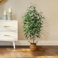 thumbnail image 3 of Potted 4FT Artificial Multi Trunk Eucalyptus Tree With Handmade Seagrass Basket for Office Daily Home Decor, 4 lb, DR.Planzen., 3 of 6