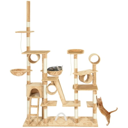 Best Choice Products 96in Cat Tree Scratcher Condo Palace Play Furniture -