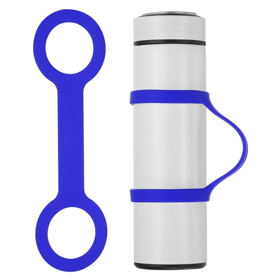 Uxcell Water Bottle Carrier Grip Silicone Water Handle Grip, Blue