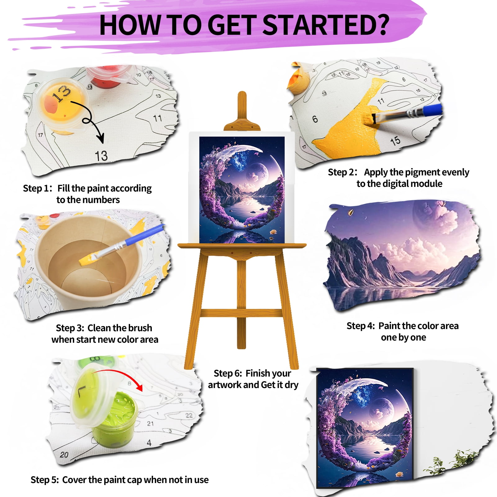 JYLMOOD Paint by Numbers for Adults Kits, DIY Easy Painting by Numbers for Gift Home Wall Decoration 16x20in?without Frame)