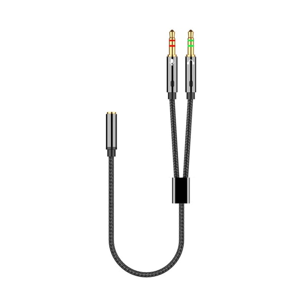 Methold Cable adaptador de auriculares de escritorio de latón de aleación de Zinc, Cable HiFi portátil de 3,5mm de repuesto, Cable de nailon Type3 NO3