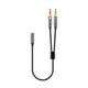 thumbnail image 5 of Cable adaptador de auriculares Methold de latón 3,5mm Nylon trenzado Negro 25cm 2piezas, 5 of 6
