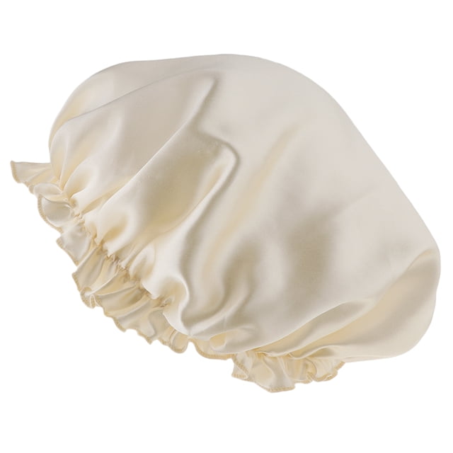 Gorro de Seda Satinada Sunnimix para Dormir Cuidado del Cabello Color Beige