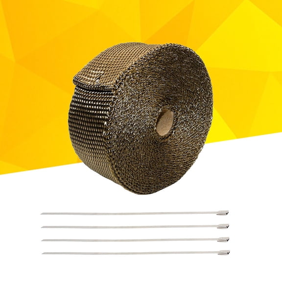 BESTYASH Exhaust Wrap Heat Shield 1Pcs Coffee Fiber for Enhanced Performance