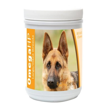 Healthy Breeds German Shepherd Omega HP Fatty Acid Skin & Coat Support Soft Chews, 90 Count