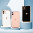 thumbnail image 5 of DEFBSC Plating Case for iPhone 12, Luxury Electroplate Edge Love Heart Bumper Case, Full Camera Protection & Raised, 5 of 5
