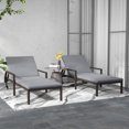 thumbnail image 2 of Outsunny 2 Pcs Chaises Longues de Patio en Osier avec Roues - Ensemble de 2, Gris, 2 of 10