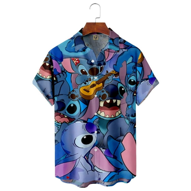 Disney Anime Stitch Shirts Hawaiian Men's Shirts Harajuku Clothing ...