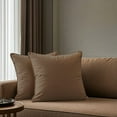 thumbnail image 5 of A1HC Set of 2 Luxurious Soft Velvet Throw Pillow Covers Only, 20"x20", Cocoa, Decorative Cushion Covers with Hidden YKK Zipper for Sofa or Bed, 5 of 7