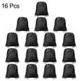 thumbnail image 3 of 16pcs Drawstring Backpack Polyester Sport Draw String Bag Cinch Sack, Black, 3 of 7