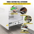 thumbnail image 2 of VEVOR Drawer Slides with Lock, 1 Pair 36 inch, Heavy-Duty Industrial Steel up to 500 lbs Capacity, 3-Fold Full Extension, Ball Bearing Lock-in & Lock-Out, Side Mount, 2 of 9