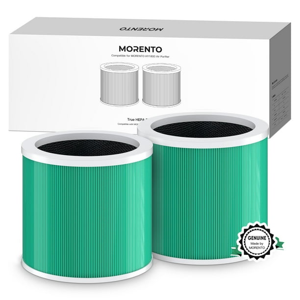 Filtro de repuesto para purificador de aire MORENTO HY1800 True HEPA, paquete de 2