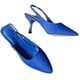 thumbnail image 1 of Sandalias de tacón con punta en punta para mujer, correa de tobillo para fiesta, tacones de aguja con espalda descubierta, zapatos de mulas sin cordones, 1 of 2