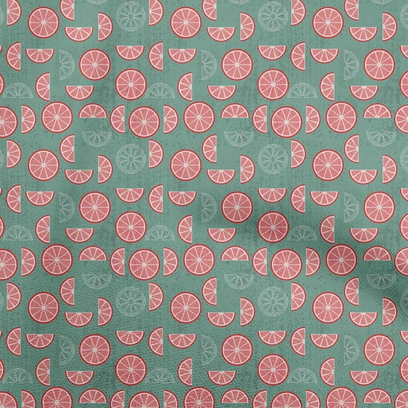 oneOone Rayon Sea Green Fabric Lemon Dress Material Fabric Print Fabric By The Yard 56 Inch Wide