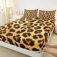 thumbnail image 3 of Manfei Wild Cheetah Pattern Twin Sheet Sets,Black Brown Twin Fitted Sheet,Leopard Print Flat Sheet For Child,Super Cozy Room Decor,3pcs, 3 of 7