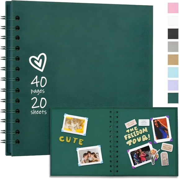 CCOCC 10 x 10 Inch DIY Scrapbook Album 40 Pages Hardcover Kraft Paper Scrap Book Photo Albums Memory Book for Wedding and Anniversary Family