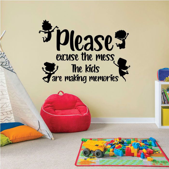 Please excuse the Mess Kids Decor vinyl wall decal quote sticker Inspiration 