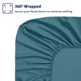 thumbnail image 5 of Subrtex Bed Sheets Wrinkle Resistant Premium Microfiber Deep Pocket Fitted Sheet, Peacock Blue, King, 5 of 7