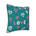 thumbnail image 2 of ZNDUO Square Home Decorative Throw Pillows, Corduroy Green Cartoon Love Graffiti Pattern Couch Pillows, Throw Pillows for Bed, 18"x18", 2 of 8