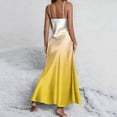 thumbnail image 6 of Women's Long Satin Slip Dress Gradient Print Nightgowns Adjustable Strap Maxi Dress Silky V Neck Under Dress, 6 of 8