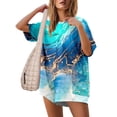 thumbnail image 1 of YDLCAFD Women Gradient Print Short Sleeve Jumpsuit Short Loose Backless Jumpsuits Rompers L, 1 of 7