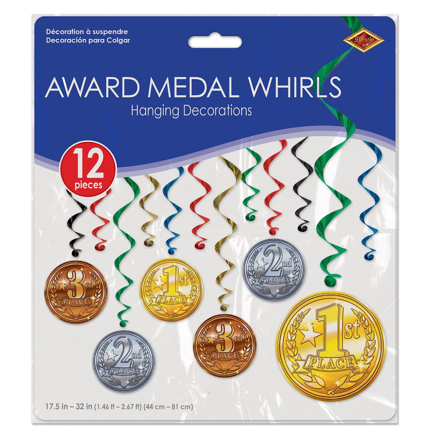 72 Pack Bulk Award Medal Party Whirls