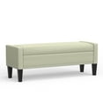 thumbnail image 4 of 52" Upholstered Storage Bench With Truncated Arms and Nailhead Trim in Beige, 4 of 7