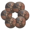 thumbnail image 2 of American Flag Deer 6 Pcs Drink Coasters with Holder Absorbent Coasters Woven Coasters for Drinks Table Desk Protection Home Decor, 2 of 7