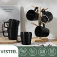 thumbnail image 2 of Vesteel Coffee Mugs Set of 6, 11oz Ceramic Coffee Cups with Handles for Men Women, Stoneware Mugs for Tea Latte, Housewarming Wedding Gifts, Matte Black, 2 of 9