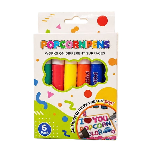 Diy Puffy 3d Popcorn Drawing Pens Set,Popcorn Pens Puffy,6 Color Magic Heat Activated Puffy Paint Markers,Raised Texture Art Pens For Greeting Cards, Birthday Crafts,Glass,Diy Creative Projects