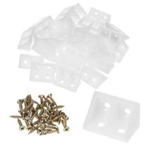 Uxcell 20-Pack L-Shape Corner Brace, 0.75 x 0.75 in Nylon Plastic Right Angle Brackets Fastener Joint