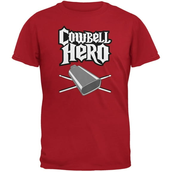 Cowbell Hero Red Adult T-Shirt - X-Large