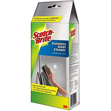 Scotch-Brite Stainless Cleaner Starter Kit, 1 Cook Top Cleaner Handle and 6 Pre-Moistened Pads
