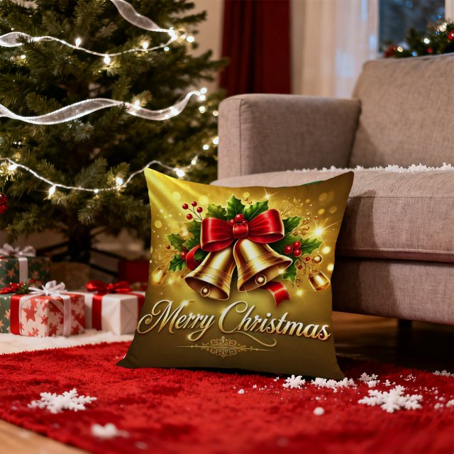 Funda de almohada de poliéster con adornos navideños de 45 x 45 cm, funda de almohada navideña, decoración navideña, funda de cojín para sofá, decoración de Halloween, decoración de otoño, decoración