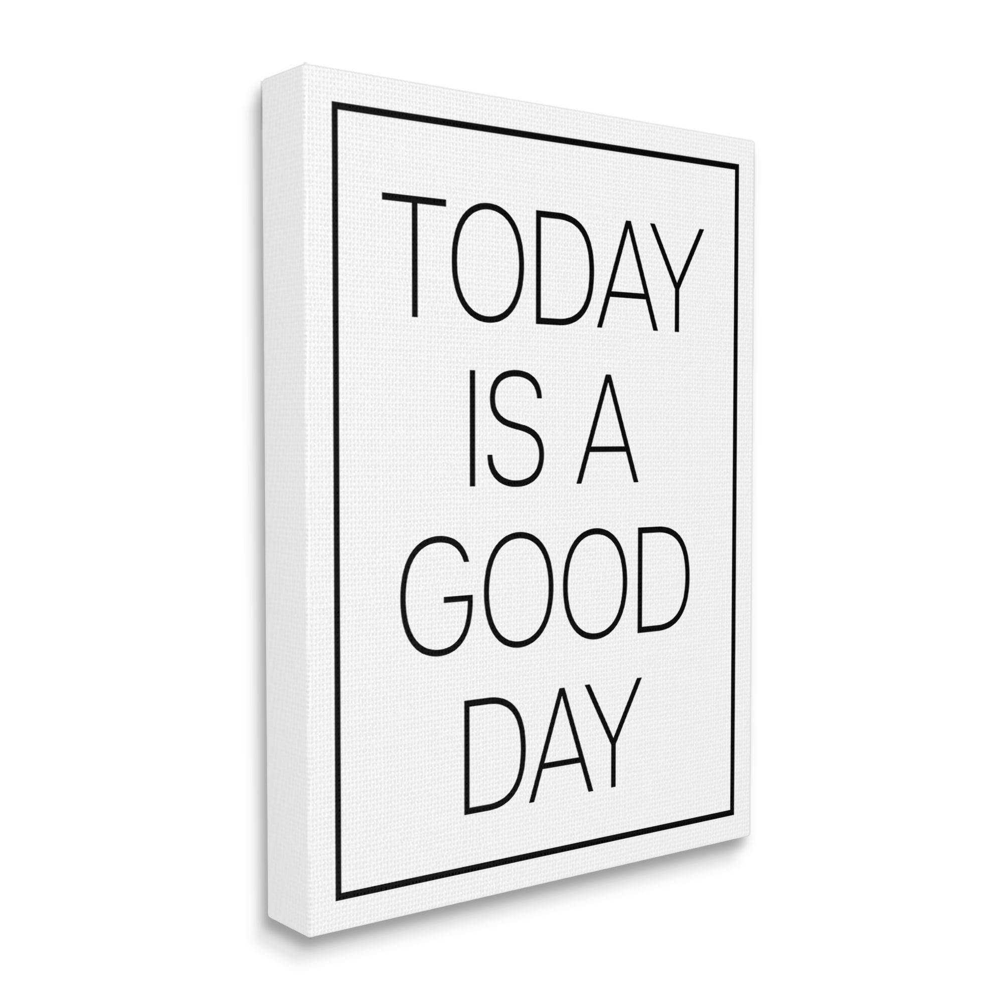 Stupell Industries Minimal Good Day Phrase Inspirational Painting Gallery Wrapped Canvas Print Wall Art, 16 x 20