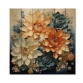 thumbnail image 3 of Designart "Peach Succulents Flowers peaceful Succulents" Floral Print on Natural Pine Wood, 3 of 5