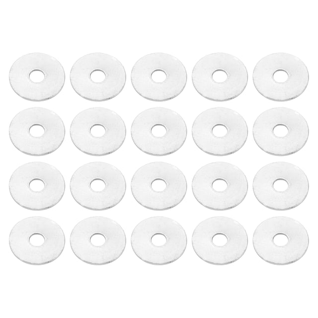 Arandela plana universal Unique Bargains, duradera, acero inoxidable, tono plateado, 20 piezas M6*25mm*1.5mm