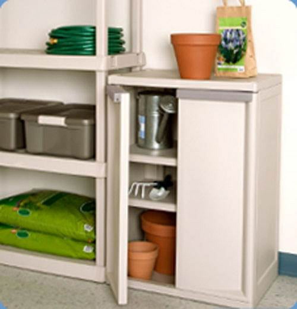 Sterilite Heavy-Duty Adjustable 2-Shelf Base Cabinets Storage w/Handles  01408501 