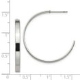 thumbnail image 4 of Stainless Steel 33mm Diameter J Hoop Post Earrings; for Adults and Teens; for Women and Men, 4 of 4