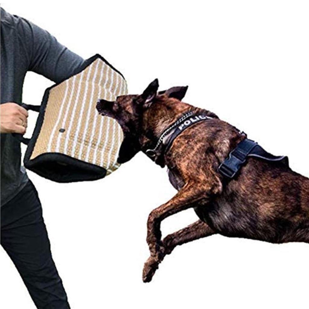 ZPAQI Strong Jute Dog Bite Sleeve Tug Work Puppy Training Playing Chewing Toy Hand Glove for Training Schutzhund K9 Rottweiler