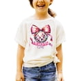 thumbnail image 2 of Birthday Girl Coquette Disco Ball Shirt for Girls Trendy Pink Bow Party Theme T-Shirt for Kids Natural Shirt 2T, 2 of 5