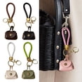 thumbnail image 2 of Hioecau Mini Dumpling Coin Purse Keychain with Security Snap Detachable Wrist Strap Faux Leather Waterproof Compact Bag Key Holder, 2 of 8