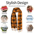 thumbnail image 6 of Shawl Wraps for Women - halloween elements plaid pumpkins Oversized Fall Winter Fashion Blanket Scarf for Women, 6 of 6