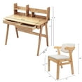 thumbnail image 2 of BALANBO Kids Desk and Chair Set, Wood Children Study Desk, Student Writing Table for Bedroom, Natural, 2 of 7