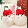 thumbnail image 6 of Fuzzy Slippers For Women Christmas Deer Closed Toe Flat Bottom Warm Slippers Warm Cozy Winter House Slippers Bedroom Indoor House Shoes, 6 of 6