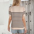 thumbnail image 4 of mfyjkho Tops Para Salir, Top Informal De Manga Corta A Rayas Con Cuello Redondo A La Moda Para Mujer Tops Para Hacer Ejercicio L, 4 of 4
