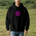 thumbnail image 3 of Men's Long Sleeve Hooded Pullover Sweatshirt with Front Pocket Features Intricate Pink Mandala Design Relaxed Fit Stylish & Comfortable, 3 of 7